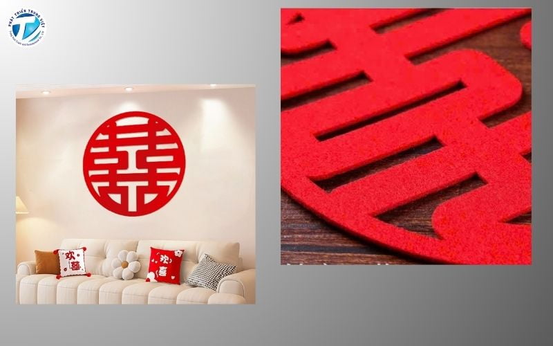 Decal chữ dán tường chất liệu vải